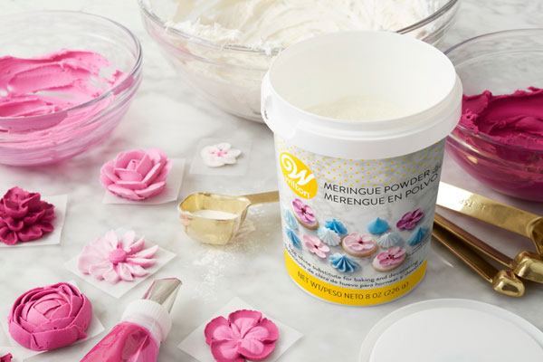 Meringue powder, icing flowers and cookies, link to mixes and powders