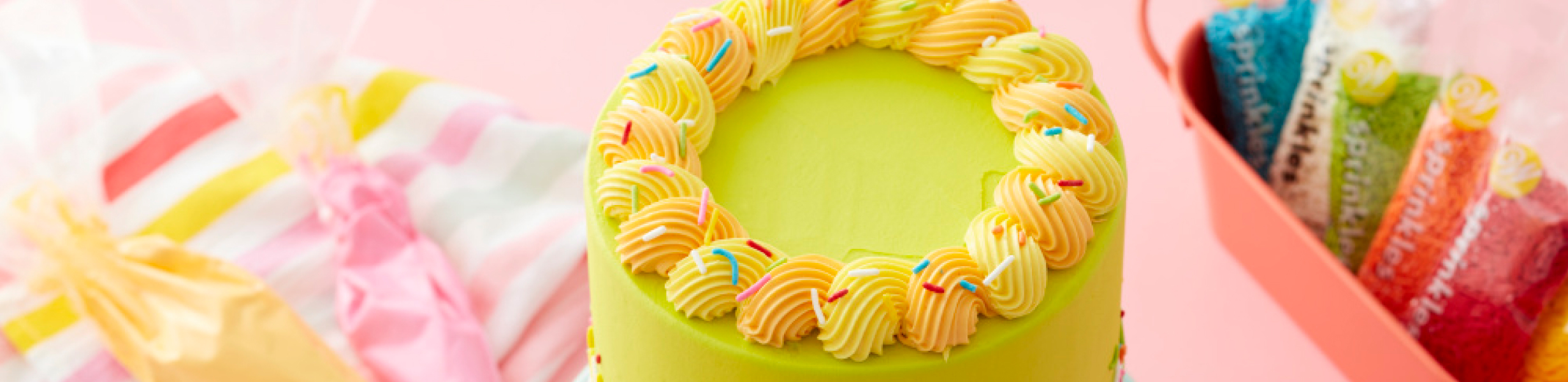 Yellow cake with sprinkles
